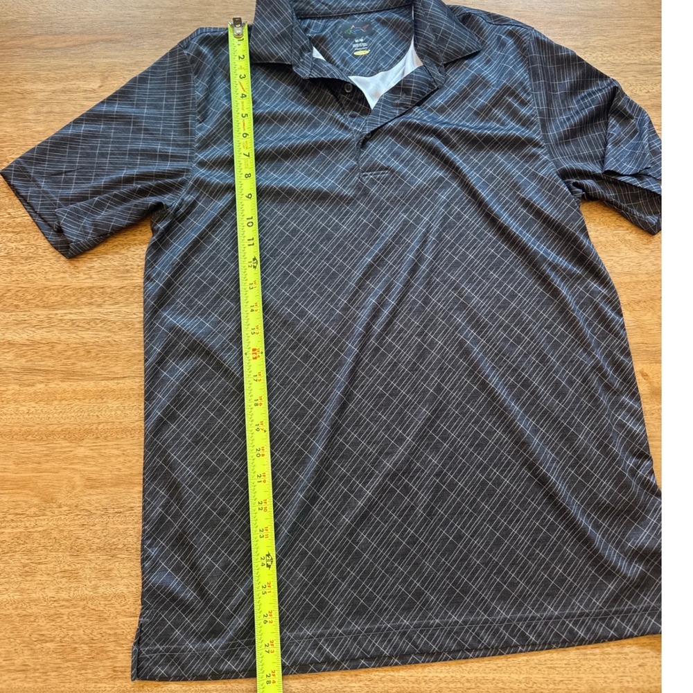 Greg Norman Play Dry Mens Golf Polo Shirt Medium Gray Grid Pattern Performance - Picture 7 of 7